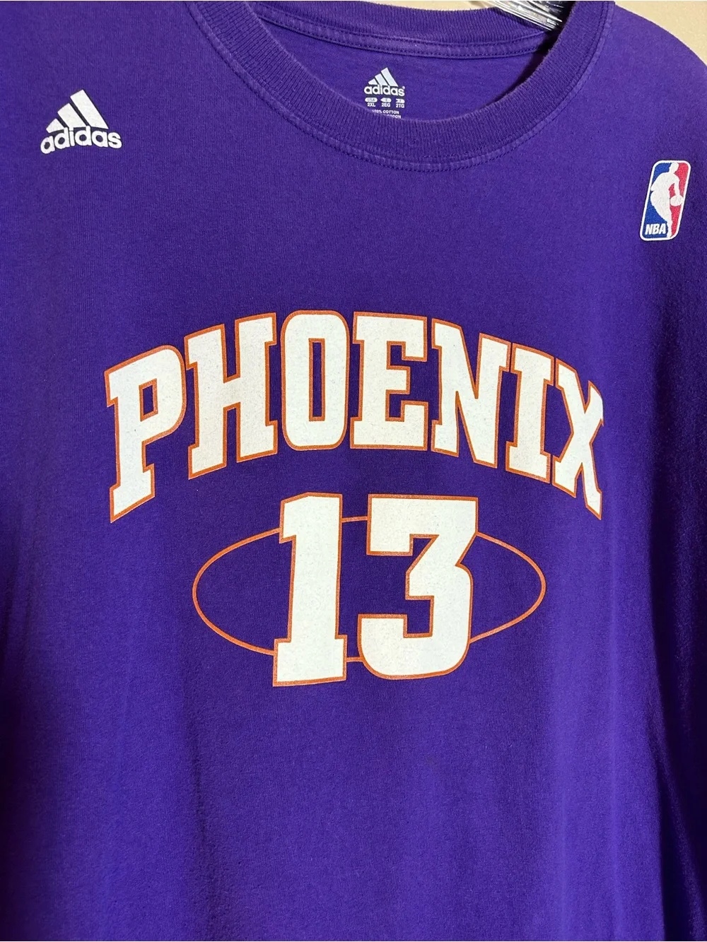 Phoenix Suns NBA Basketball #13 Mens 2XL Steve Nash Purple Adidas T-Shirt, EUC